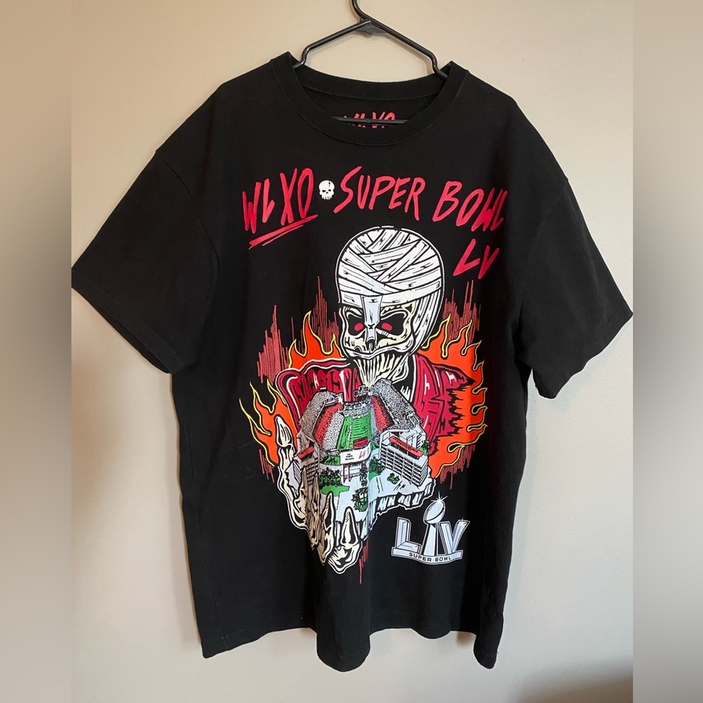The Weeknd x Warren Lotas XO Super Bowl LV Football NFL Tee Black Size XXL